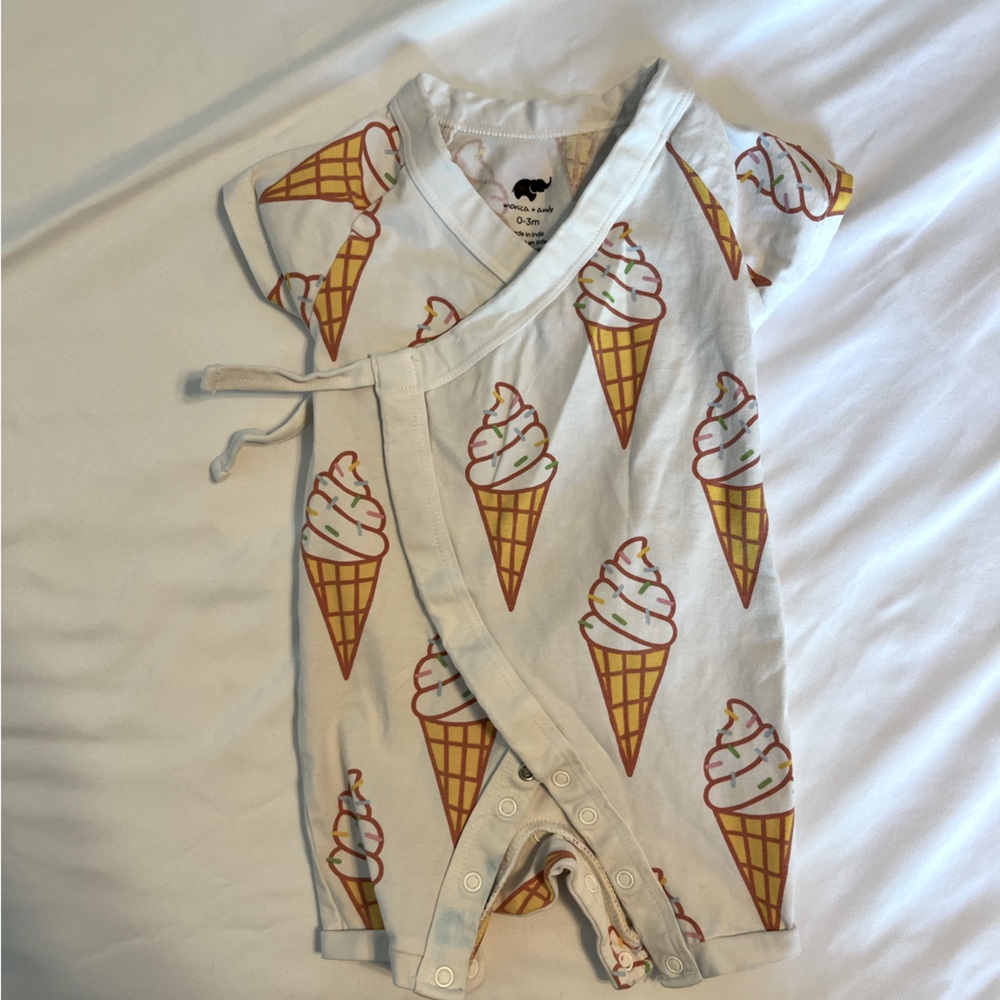 Monica + Andy Ice Cream Wrap Shorts Romper